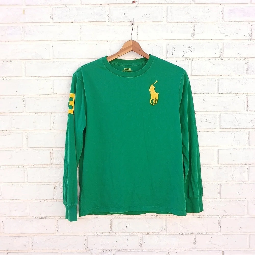 Polo Ralph Lauren Green Big Pony Long Sleeve Tshirt